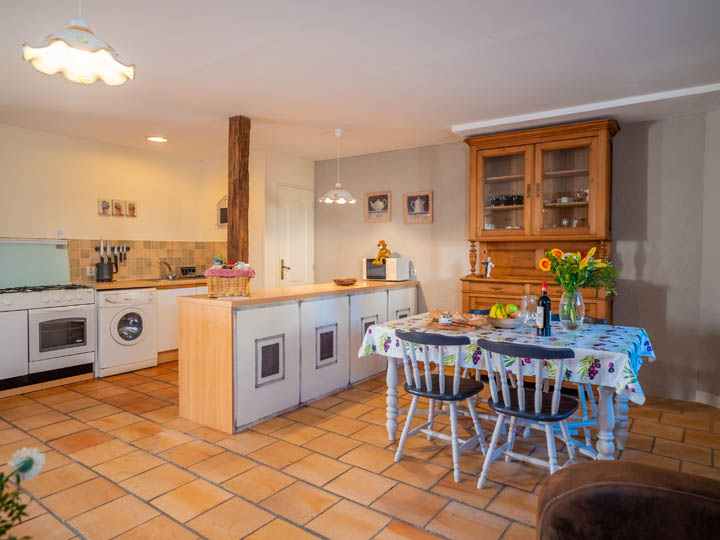 Kitchen of toddler friendly cottage in Charente, South west France